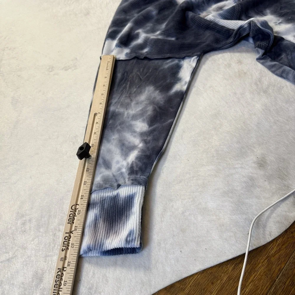 Ashley Stewart Top Womens Size 22/24 Blue Tie Dye Plus Size Boho Blouse